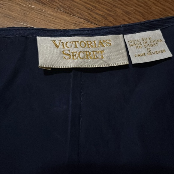 Vintage Victoria's Secret Gold Label Navy Blue Night Dress size Small - Picture 3 of 8